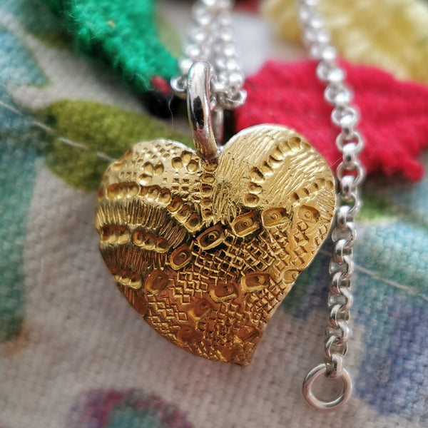 ShannonMaureenJewelry golden heart pendant Golden Rainbow Heart Pendant