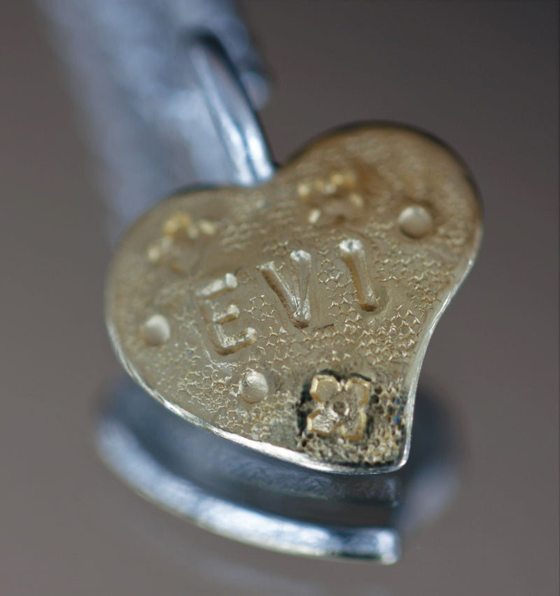 ShannonMaureenJewelry Golden Heart Pendant, Silver Heart Pendant Golden Heart Pendant & Letter