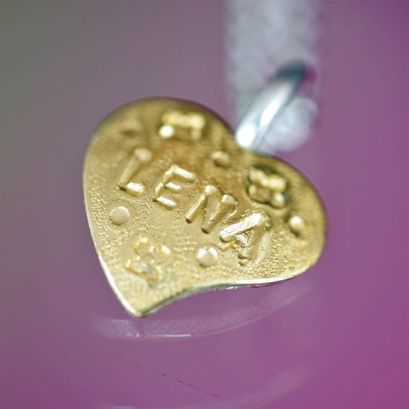 ShannonMaureenJewelry Golden Heart Pendant, Silver Heart Pendant Golden Heart Pendant & Letter