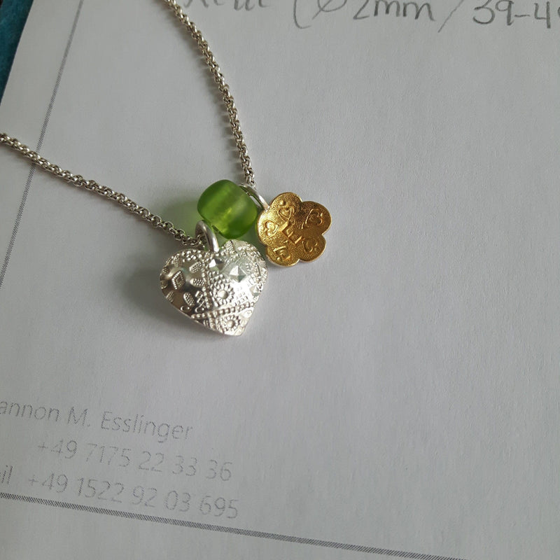 ShannonMaureenJewelry Golden Pendant Personalized Mini Golden Flower Pendant