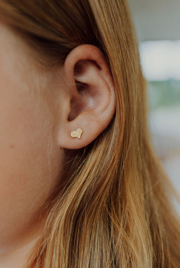 ShannonMaureenJewelry golden stud earring Mini Golden Heart Posts