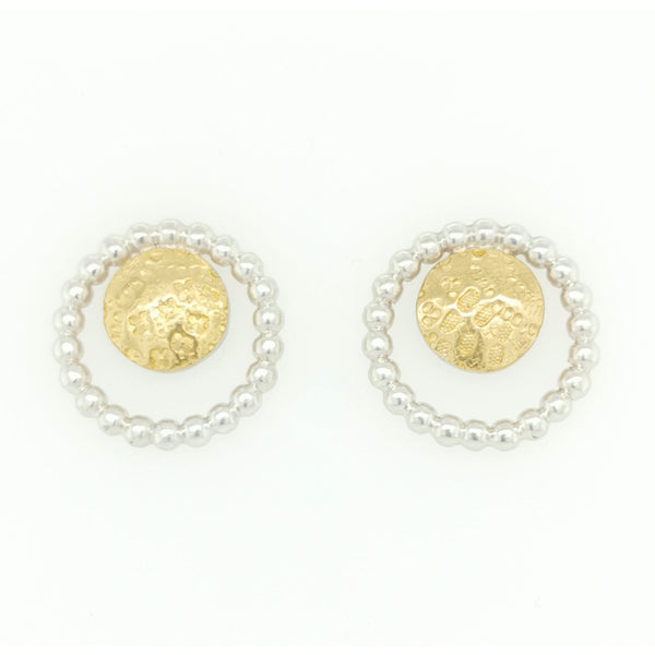 ShannonMaureenJewelry golden stud, Stud earring Golden Circle Post Earrings