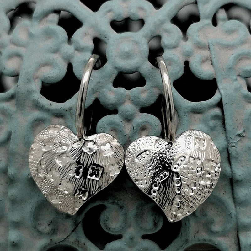 ShannonMaureenJewelry Sterling Silver Earring, Rainbow Heart Earring Rainbow Heart Earring