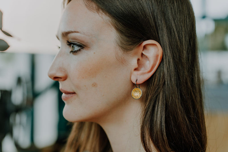 Wood slice hotsell earrings