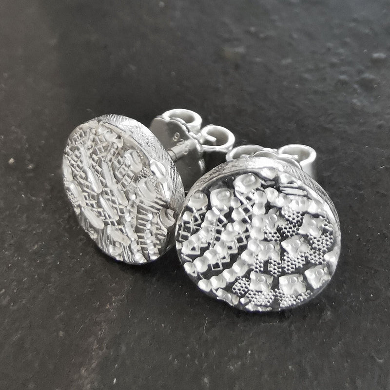 ShannonMaureenJewelry sterling silver earrings, round rainbow earrings Rainbow Round Post