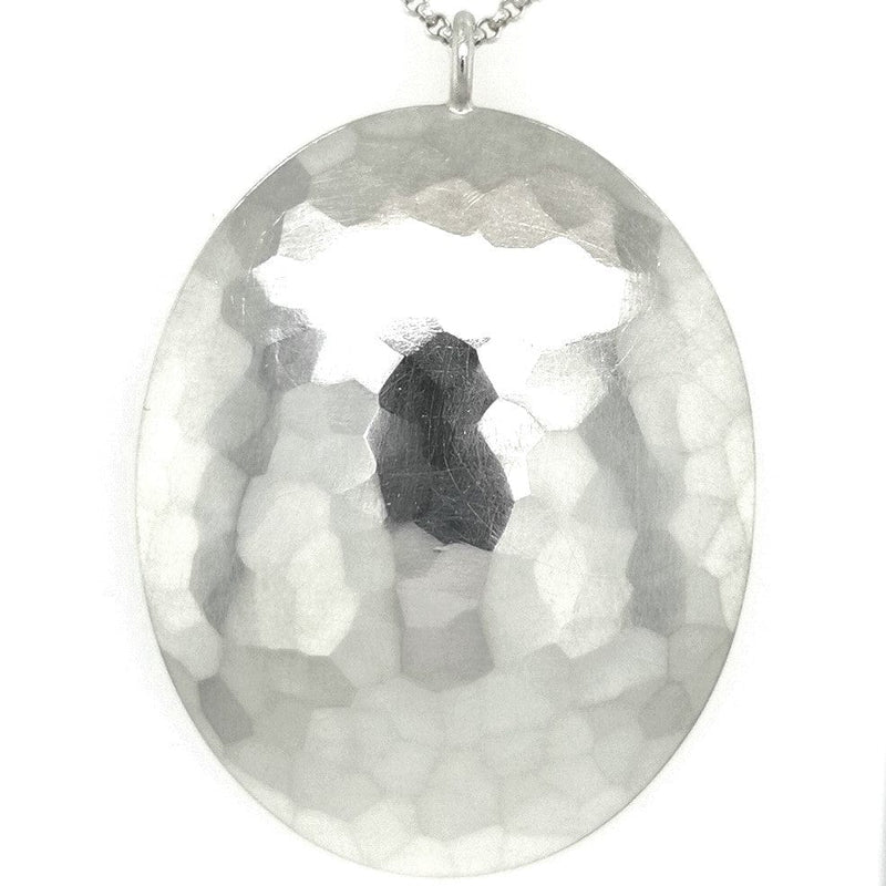 ShannonMaureenJewelry Sterling silver pendant, Hammered Pendant Oval Hammered Pendant XXL