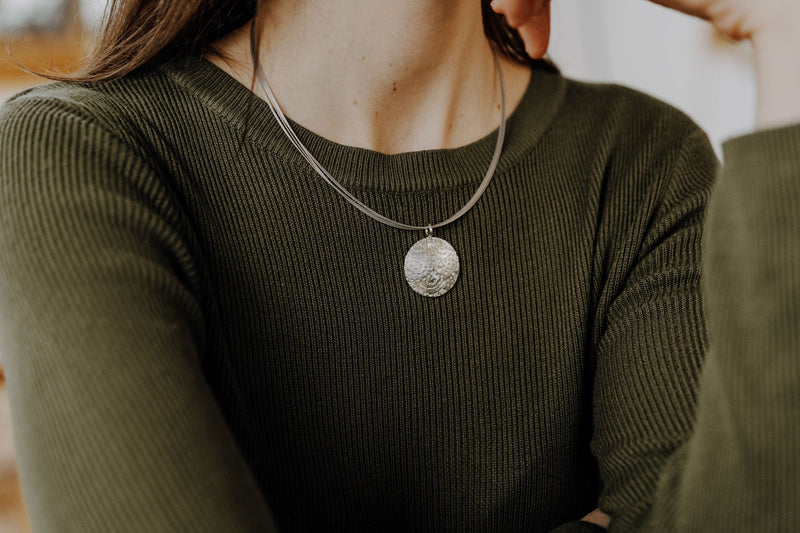 ShannonMaureenJewelry Sterling Silver Pendant, rainbow pendant Rainbow Round Pendant