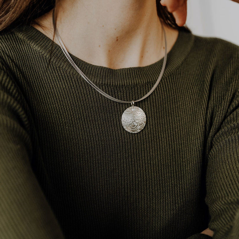 ShannonMaureenJewelry Sterling Silver Pendant, rainbow pendant Rainbow Round Pendant