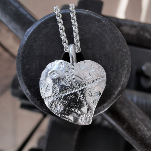 ShannonMaureenJewelry Sterling Silver Pendant, Sunflower Pendant Sunflower Heart Pendant
