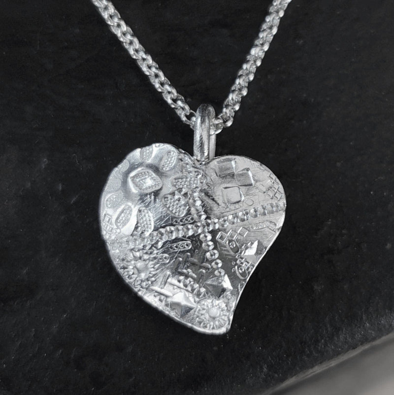 ShannonMaureenJewelry Sterling Silver Pendant, Sunflower Pendant Sunflower Heart Pendant