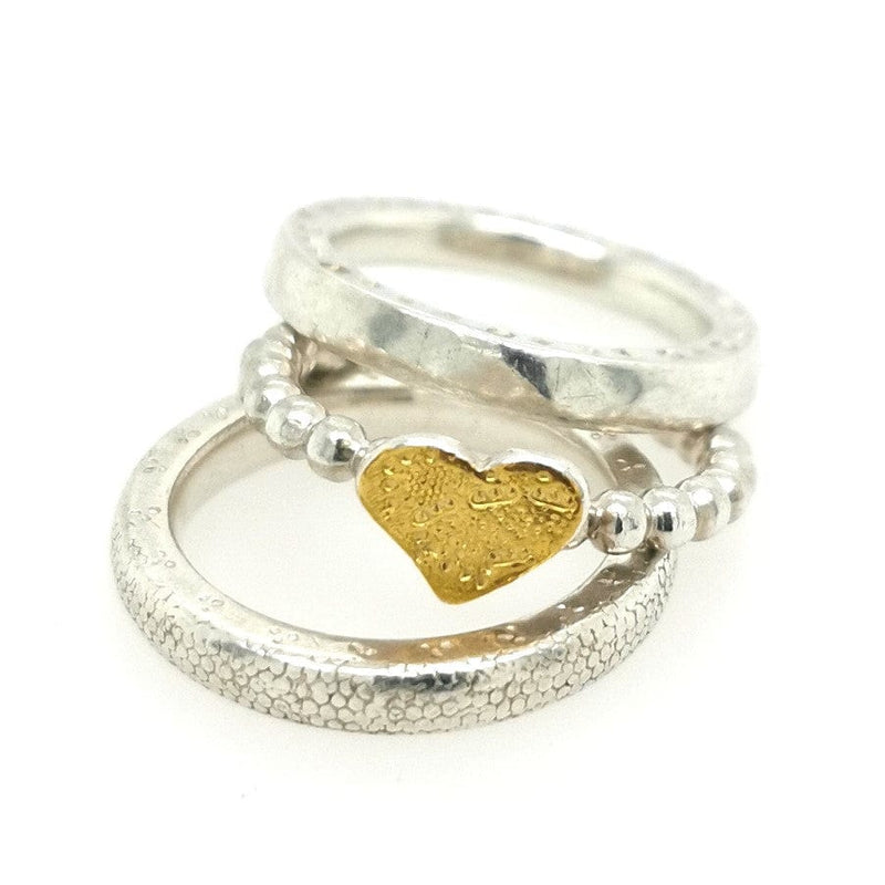 ShannonMaureenJewelry sterling silver ring, Bubble ring, golden heart Bubble Ring & Golden Heart