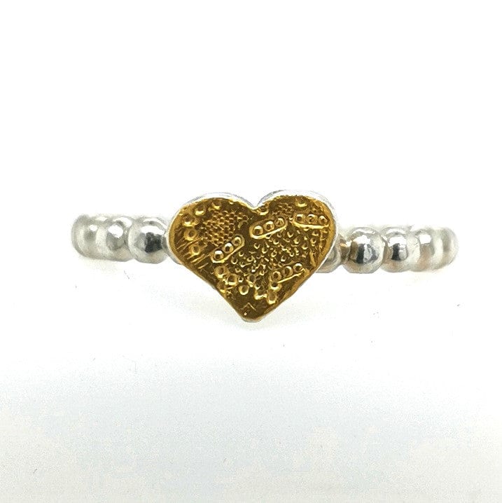 ShannonMaureenJewelry sterling silver ring, Bubble ring, golden heart Bubble Ring & Golden Heart