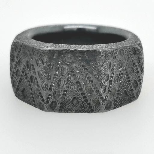 ShannonMaureenJewelry Sterling Silver Ring, Hammered Black Signet Ring