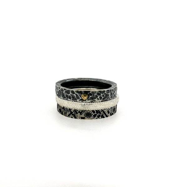 ShannonMaureenJewelry Sterling Silver Ring, Hammered Men's stacked Rings