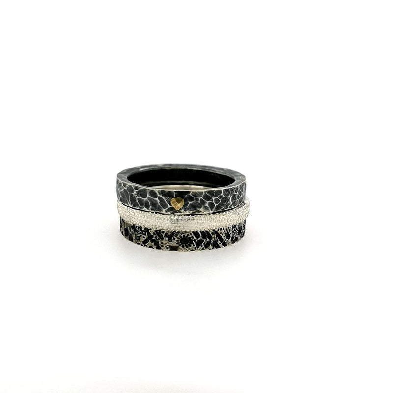 ShannonMaureenJewelry Sterling Silver Ring, Hammered Men's stacked Rings