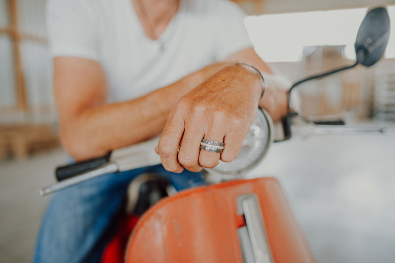 ShannonMaureenJewelry Sterling Silver Ring, Hammered Men's stacked Rings