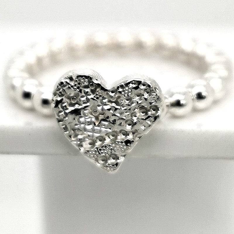ShannonMaureenJewelry sterling silver ring, silver heart, bubble ring Mini Heart Bubble Ring