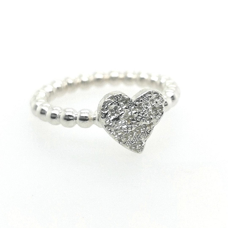 ShannonMaureenJewelry sterling silver ring, silver heart, bubble ring Mini Heart Bubble Ring