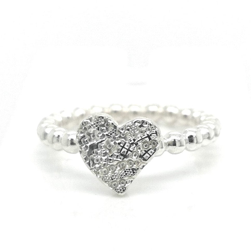 ShannonMaureenJewelry sterling silver ring, silver heart, bubble ring Mini Heart Bubble Ring