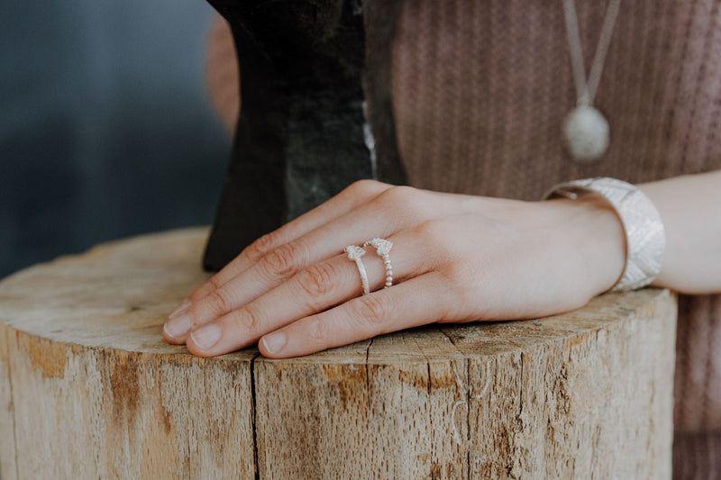 ShannonMaureenJewelry sterling silver ring, silver heart, snakeskin ring Snakeskin Ring & Silver Heart