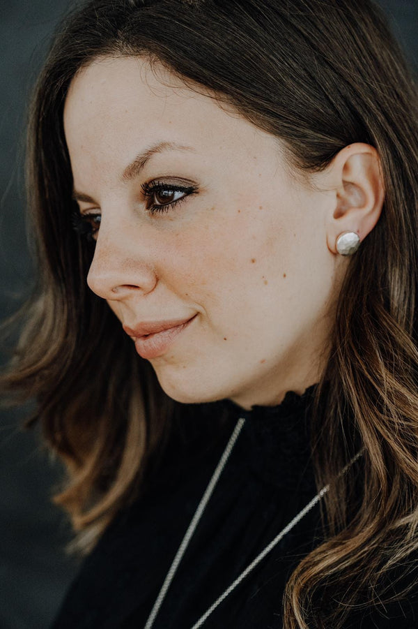 ShannonMaureenJewelry Sterling Silver Stud Earring, Hammered earring Hammered Button Posts